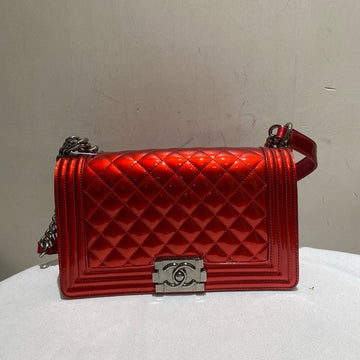 Top Quality Chanel Leboy Red  Leather Medium Bag