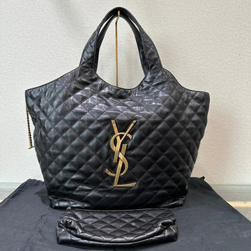 YSL Icare Black Quilted Tote Bag 36x36x8cm