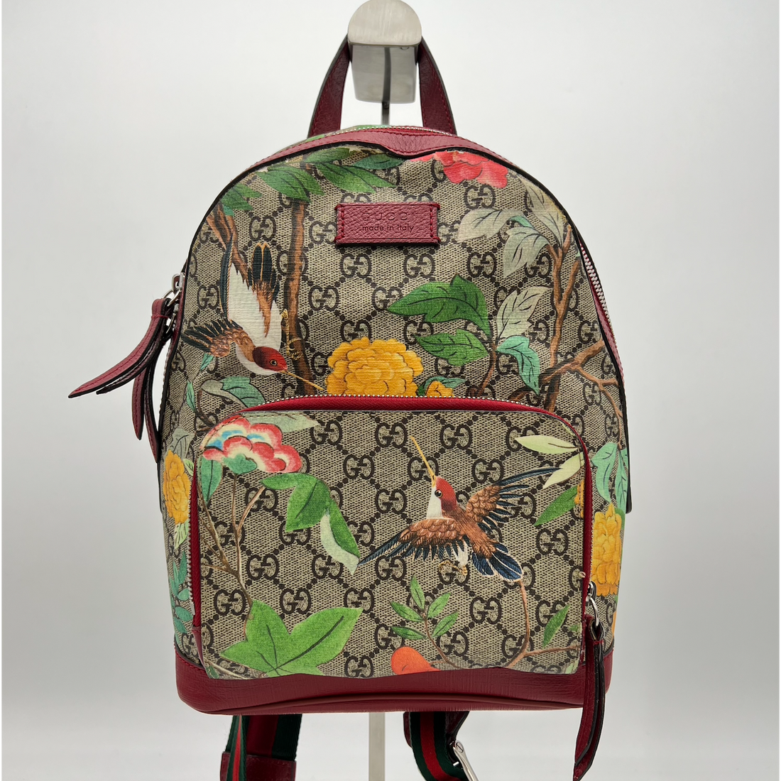 GUCCI Red GG Supreme Canvas Tian Eden Backpack Small LA26013