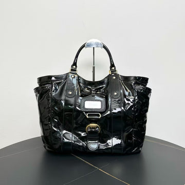 Gucci Black  Leather Medium Tote Bag