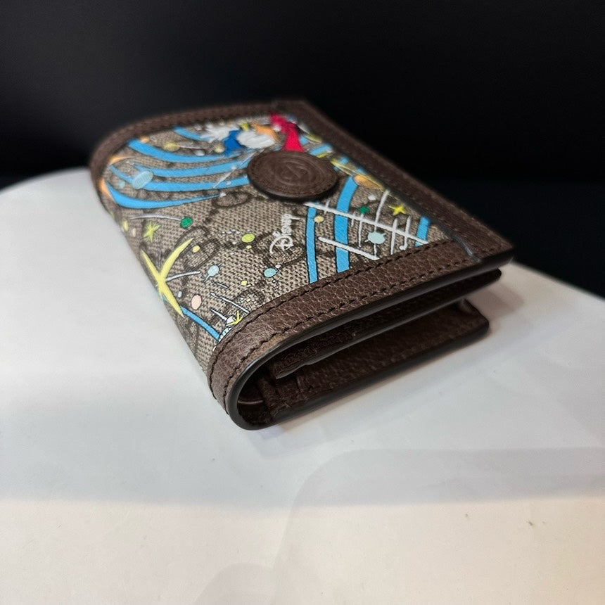 Gucci Disney Brown Canvas Card Case Wallet Small