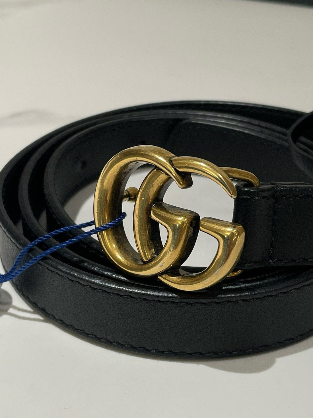 Gucci GG Black Leather Belt 90cm Style 13039
