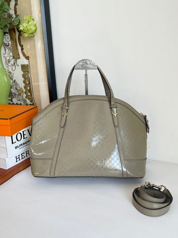 Gucci  Leather Handle Bag With Strap Beige Medium