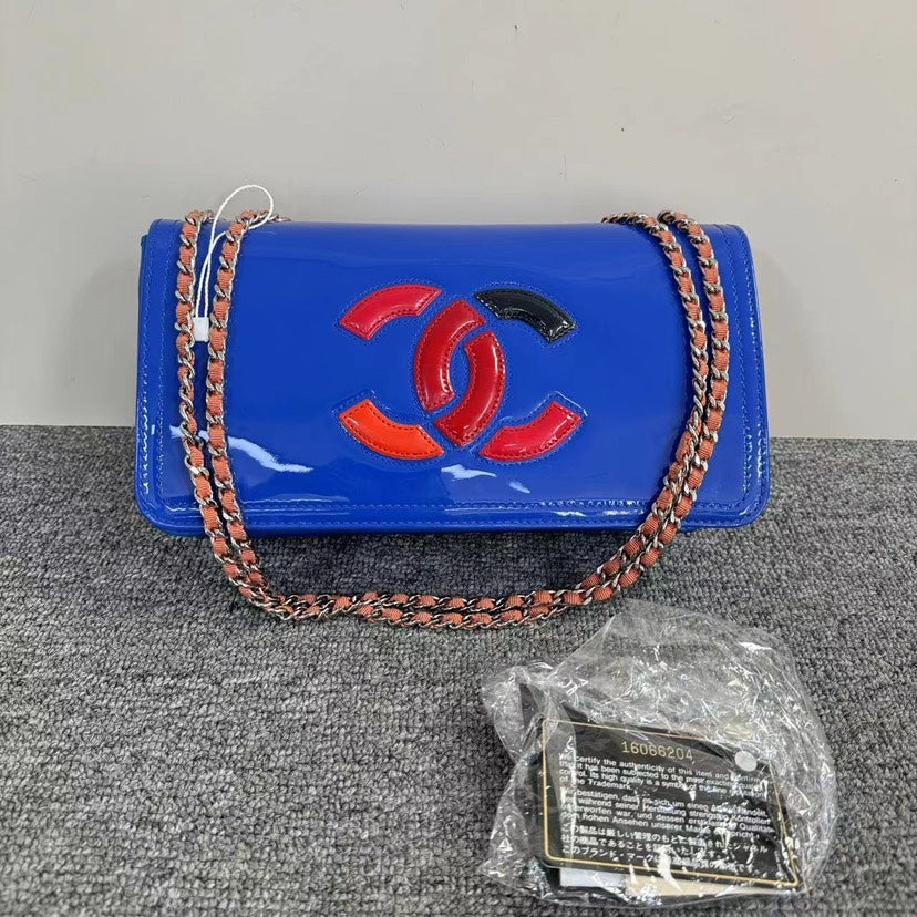 Top Quality Chanel Wallet On Chain WOC Blue