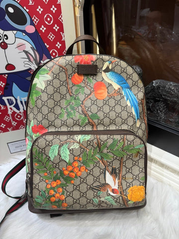 Gucci Tian Beige Canvas Backpack