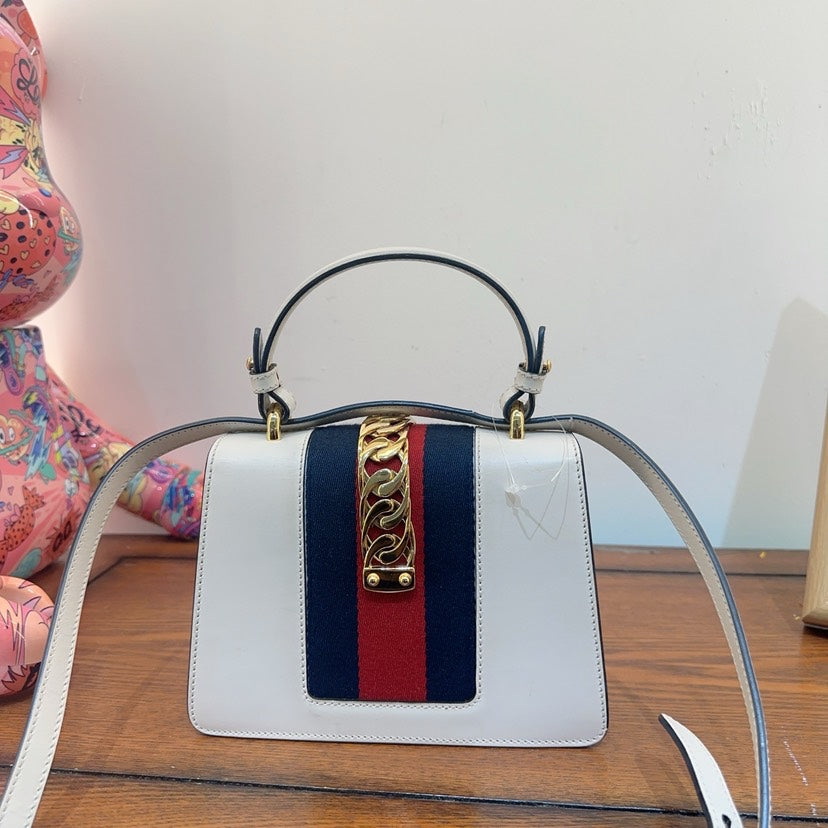 Gucci Sylvie White Shoulder Bag