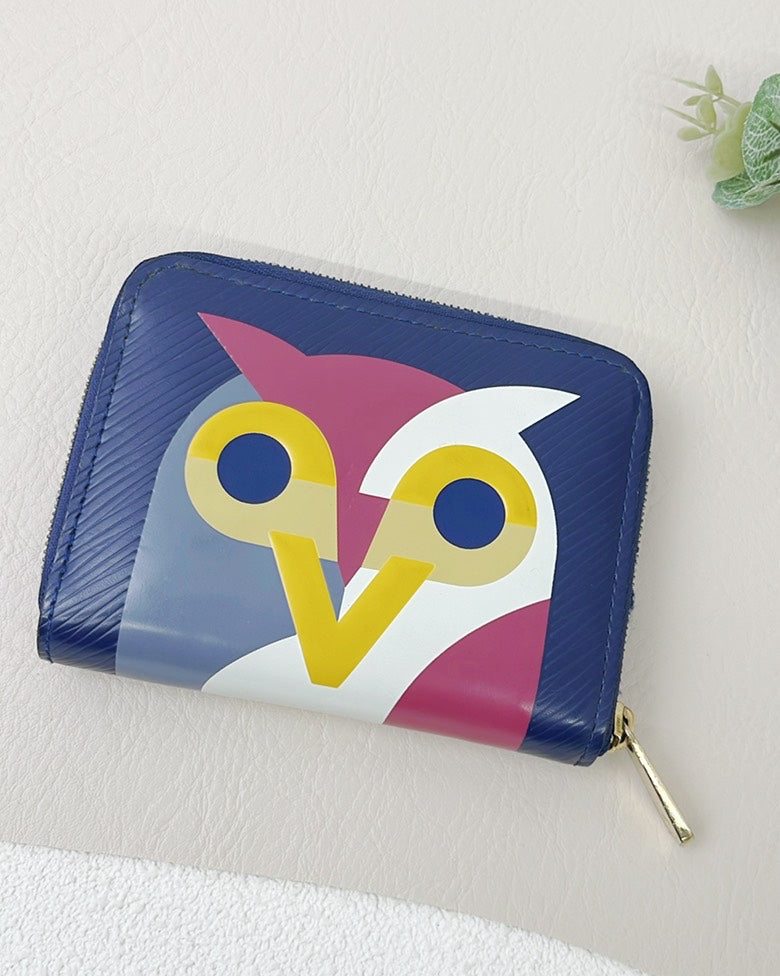 Louis Vuitton Zippy Wallet Owl Print Blue