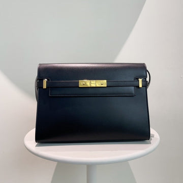 Yves Saint Laurent Sac à Dépêches Black Leather Bag