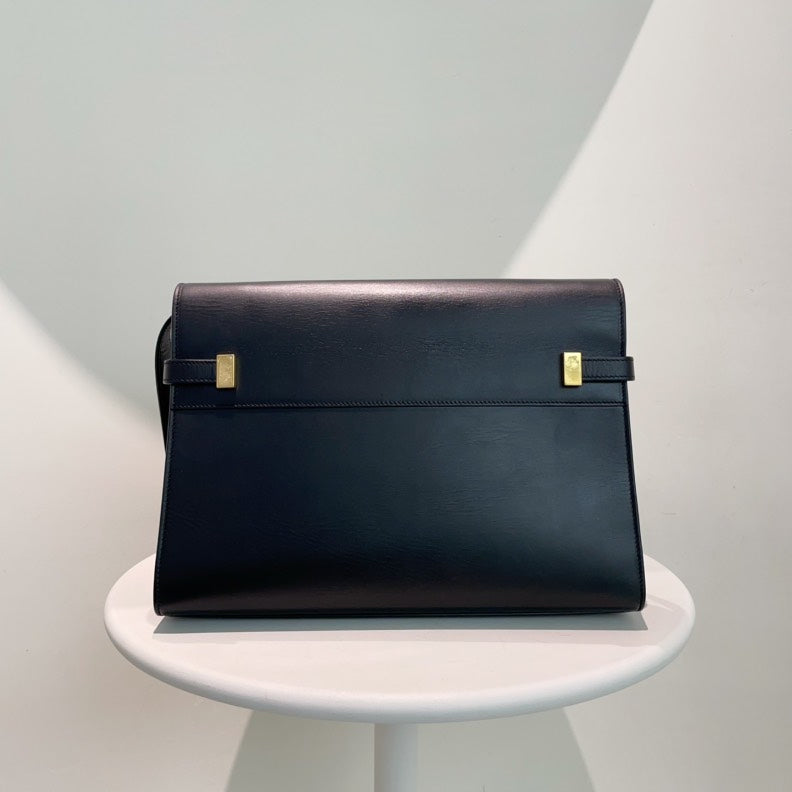 Yves Saint Laurent Sac à Dépêches Black Leather Bag