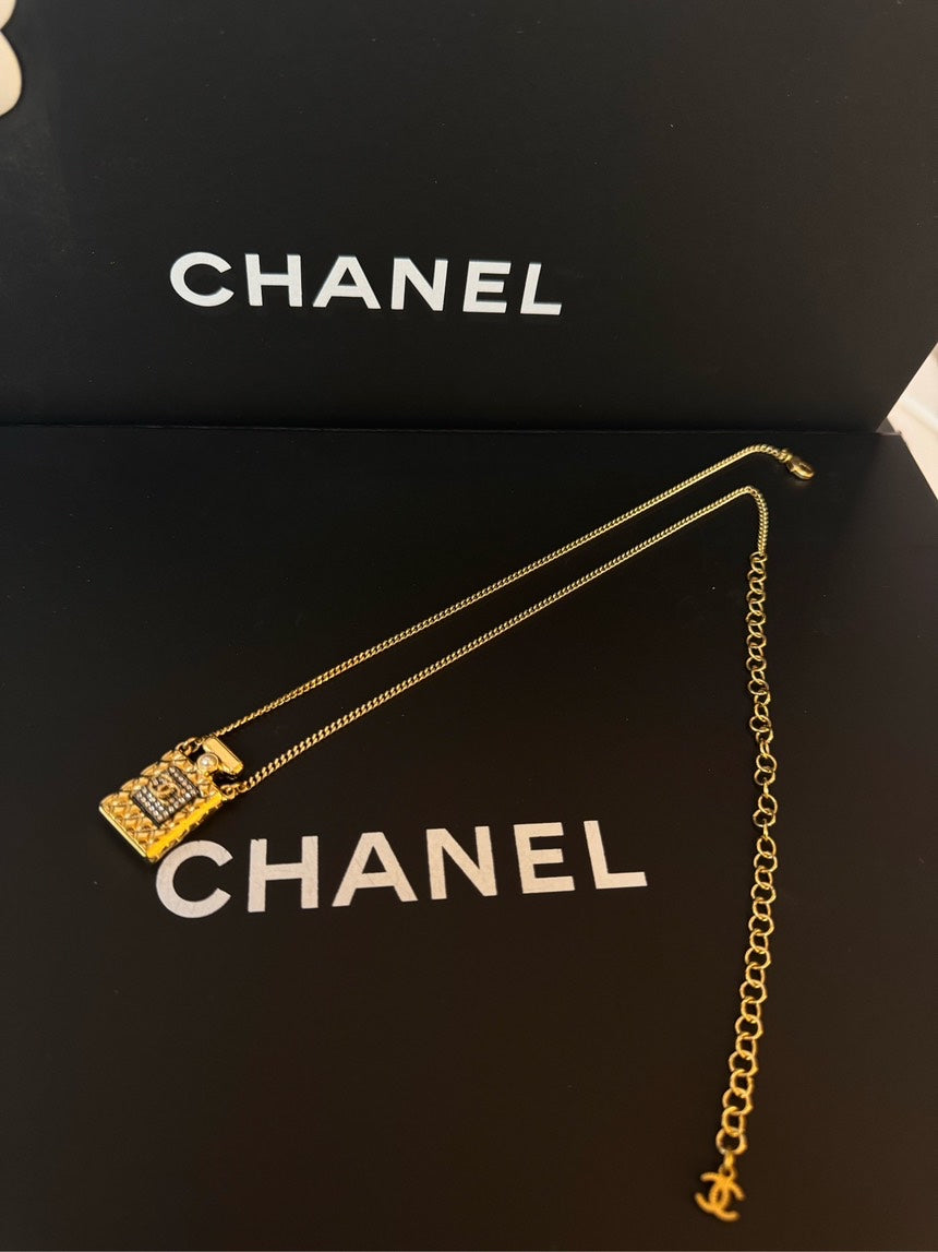 Chanel N5 Gold Perfume Bottle Necklace Adjustable 2021