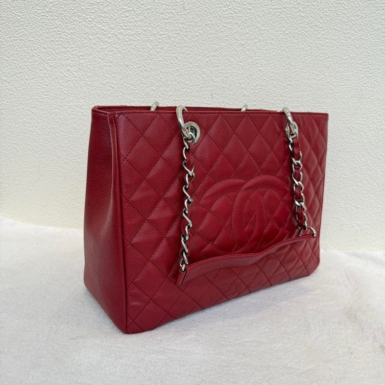 Top Quality Chanel Grand Shopping Tote Red Quilted Leather Shoulder Bag
