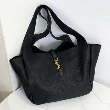Saint Laurent YSL Bea Tote Bag in Black Leather