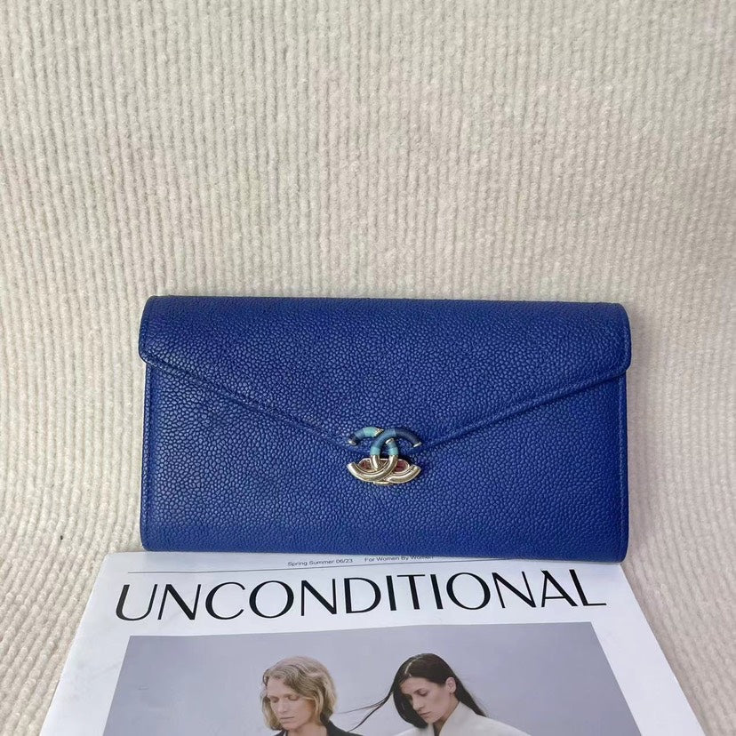 Top Quality Chanel  Clutch 5020711 Blue Leather Clutch