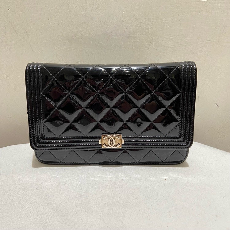 Top Quality Chanel  Leather Black WOC Crossbody Bag