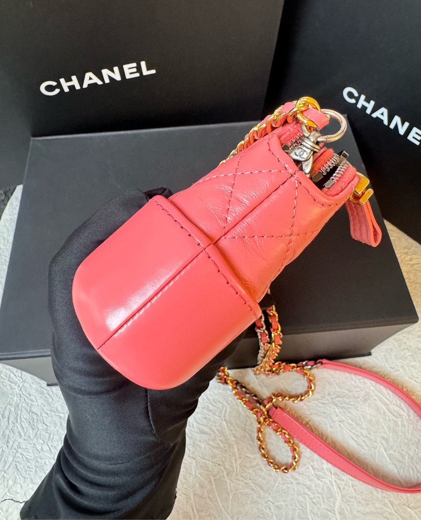 Chanel Mini Gabrielle CalBNkin Pink Crossbody Bag