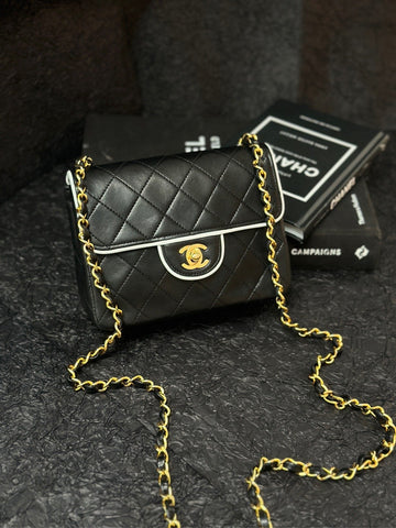 Top Quality Chanel  Classic Flap Mini Bag Black Leather Shoulder Bag