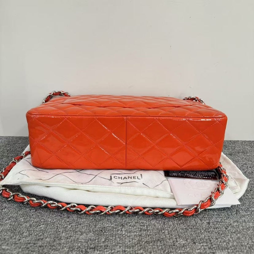 Preloved Chanel Classic Flap CF Bag SJZ2-23 Orange Shoulder Bag