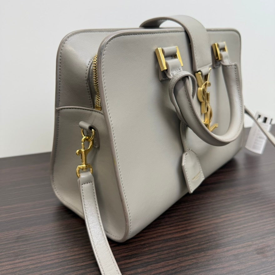 Preloved Yves Saint Laurent Leather 2way Bag Gray Top Handle LB109197