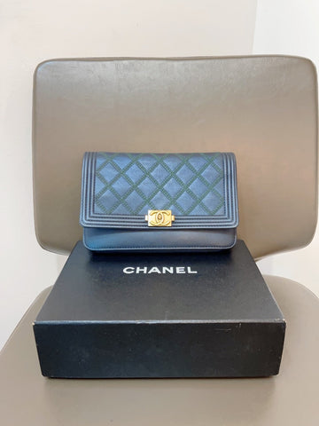 Chanel Preloved WOC Limited Edition Black Wallet on Chain with Box