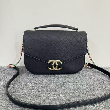Top Quality Chanel Flap Bag Quilted Black Leather Shoulder Bag