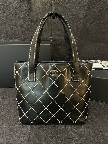 Chanel External Stitching Vivian's Bag Black Tote -  Condition