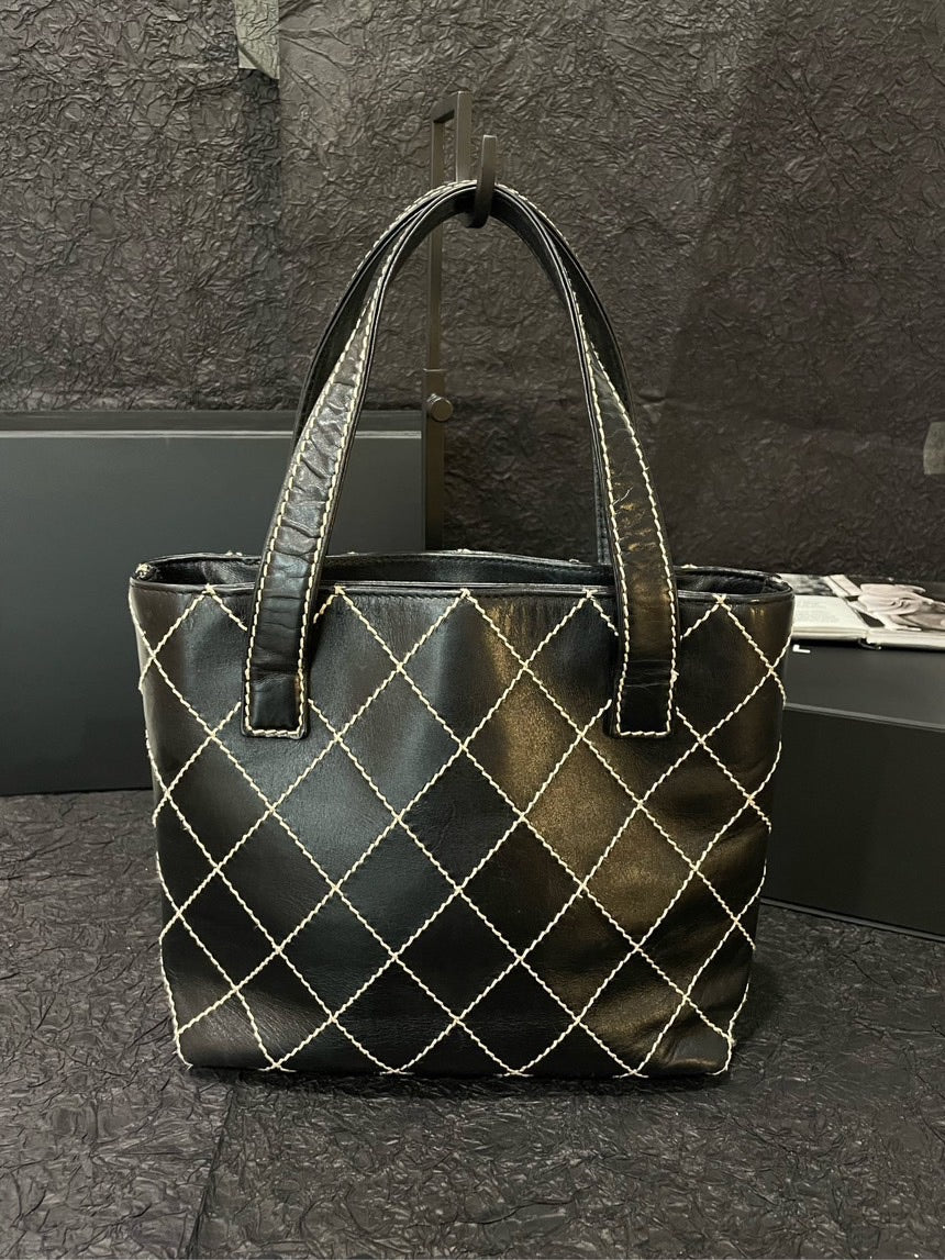 Top Quality Chanel External Stitching Vivian's Bag Black Tote - Original Condition