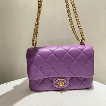 Preloved Chanel Lambskin Purple Shoulder Bag