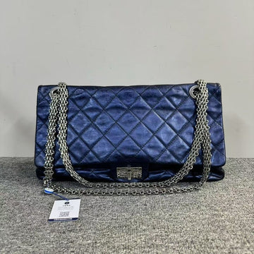 Chanel Preloved 2.55 Bag Navy Leather Shoulder Bag