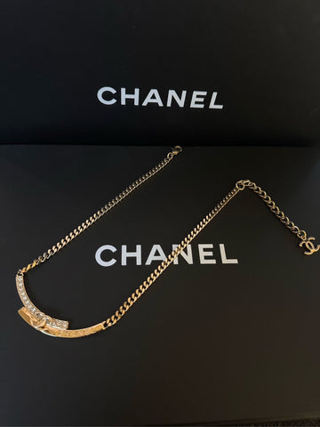 Chanel 22B Smilie Necklace Choker Gold Necklace