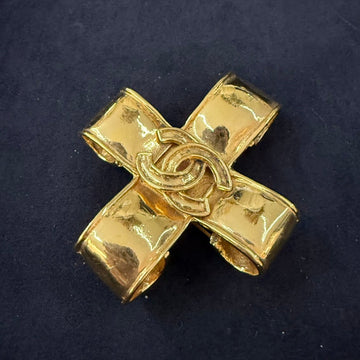 Chanel  Coco Cross Brooch 94P Gold Brooch