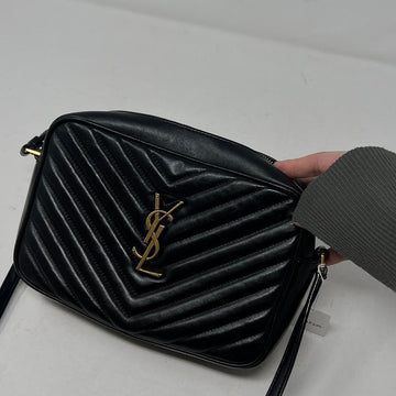 Preloved YSL Leather Chevron Shoulder Bag AF600 in Black -  Designer Bag