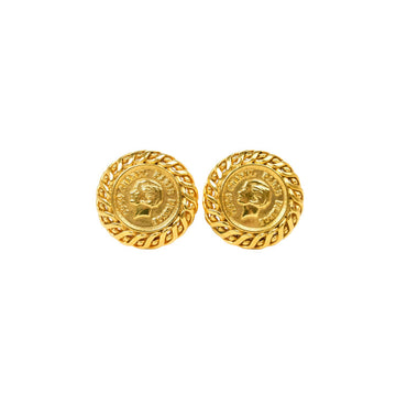 CHANEL Gold Button Statement Earrings OS 13191434