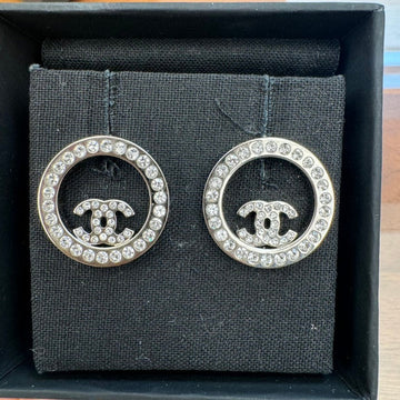 Chanel Classic Silver Crystal Earrings
