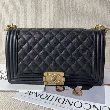 Preloved Chanel Leboy Bag Black Quilted Crossbody