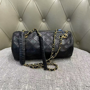 Chanel  Quilted Black Leather Shoulder Bag