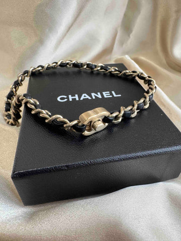CHANEL Chain Black Choker Necklace