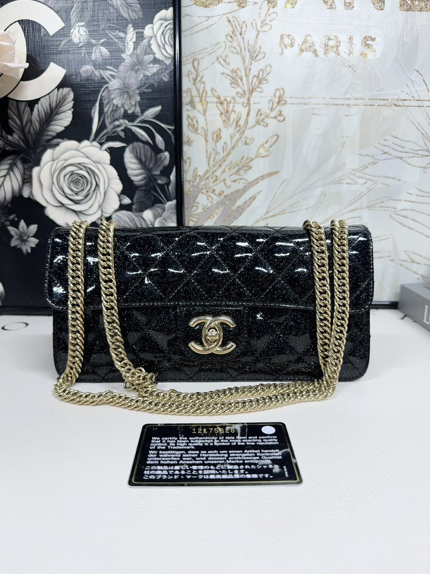 Chanel Classic Flap Bag Black  Leather Shoulder Bag