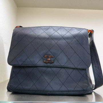 Chanel  Quilted Black Leather Shoulder Bag