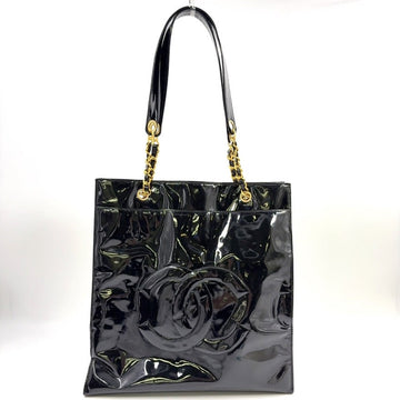Preloved Chanel  Leather Chain Tote Bag Black N409268