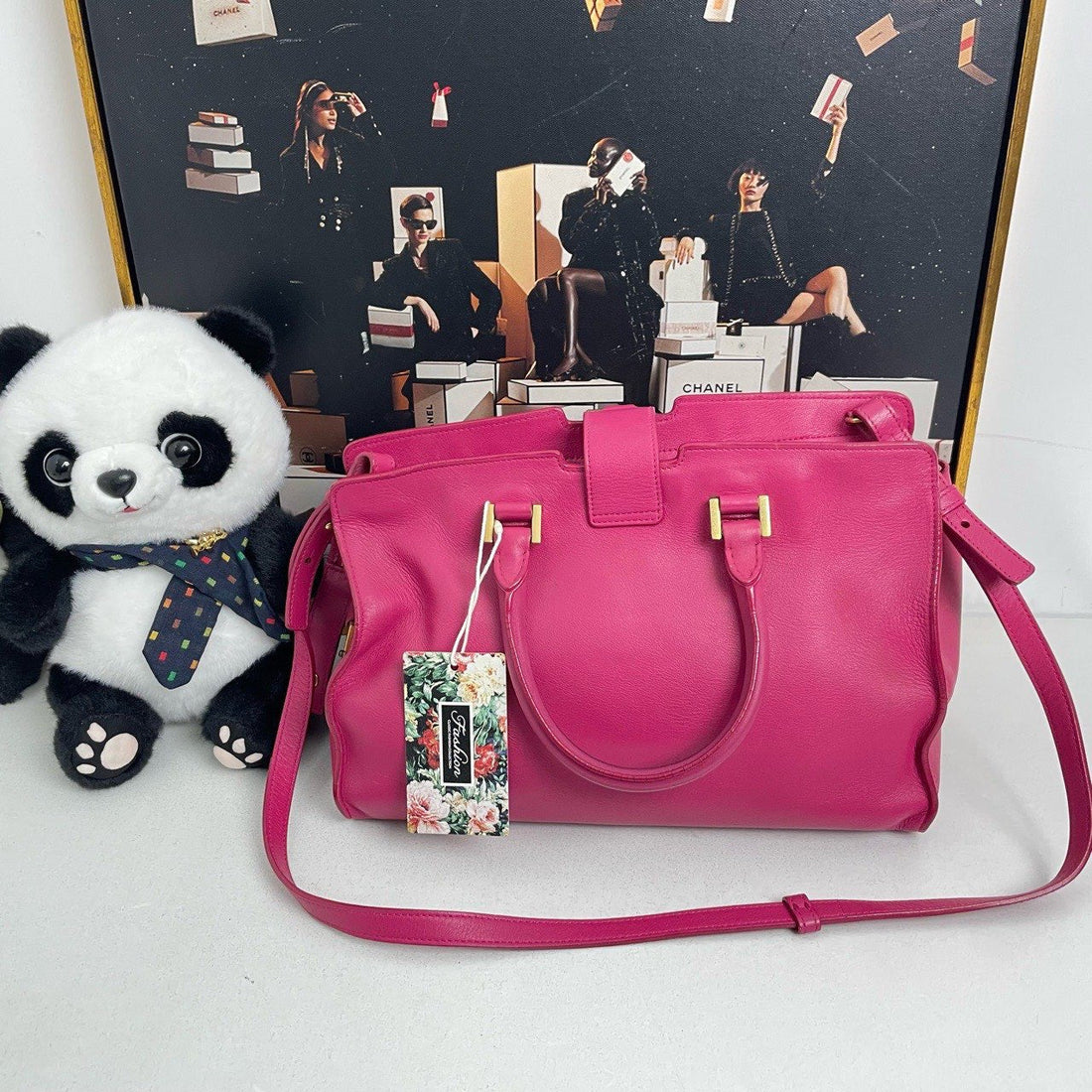 YSL Cabas Chyc Two-Way Bag in Pink Leather - Pre-Loved