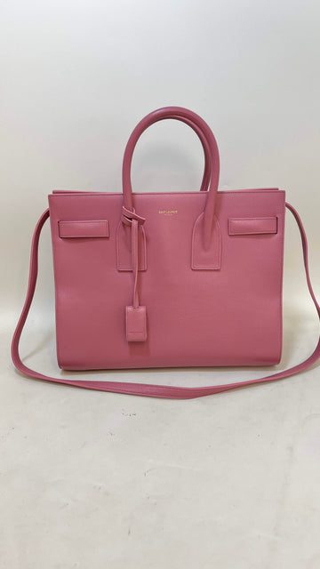 Saint Laurent Classic Sac De Jour Pink Leather Tote Bag