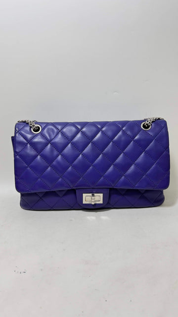 Chanel Preloved 2.55 Bag Purple Quilted Leather Shoulder Bag