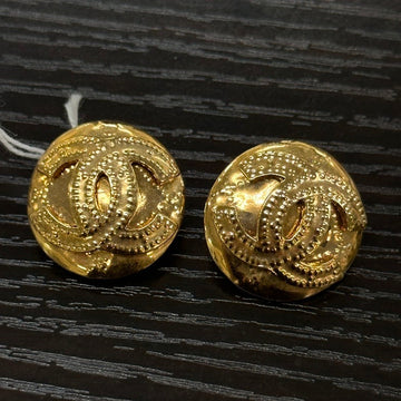 Chanel  Gold CC Logo Statement Ear Clips Earrings