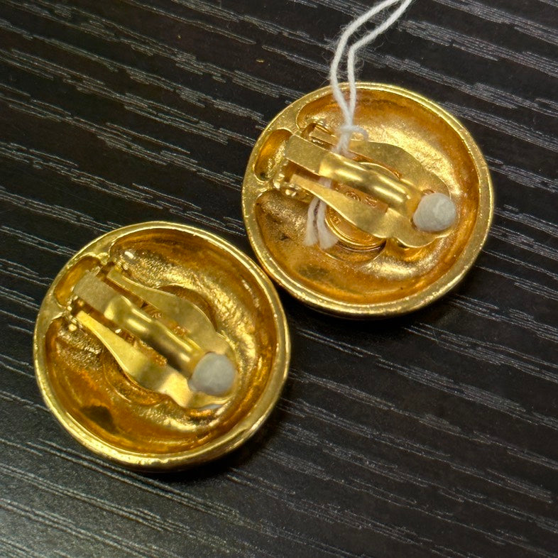 Chanel  Gold Statement Ear Clips Earrings