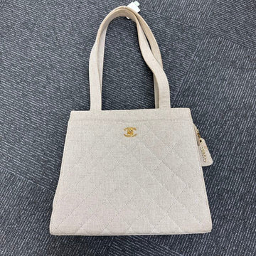 Pre-loved Chanel Quilted Beige Tote Bag