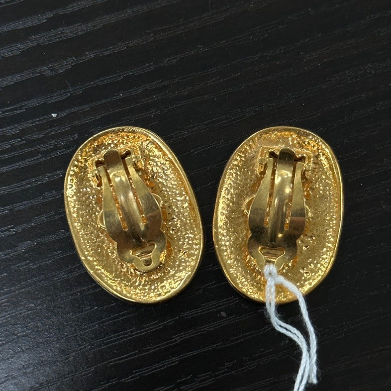 Chanel Pre-loved Gold Medallion Earrings