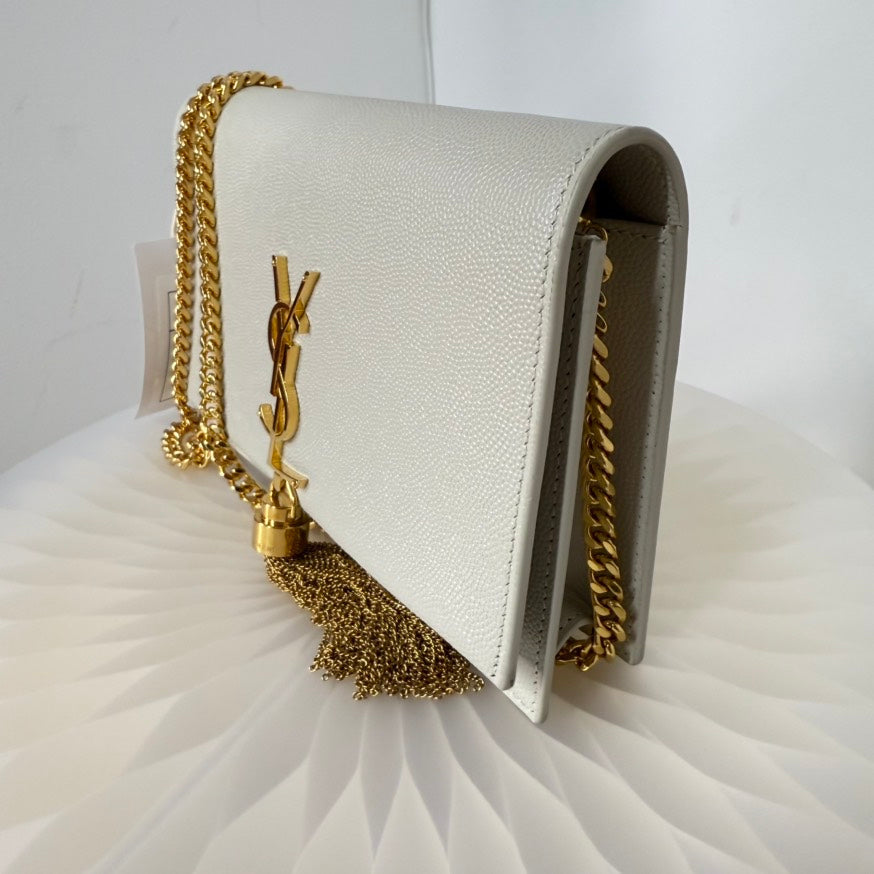 Preloved YSL Caviar Leather Tassel Chain Bag 5108