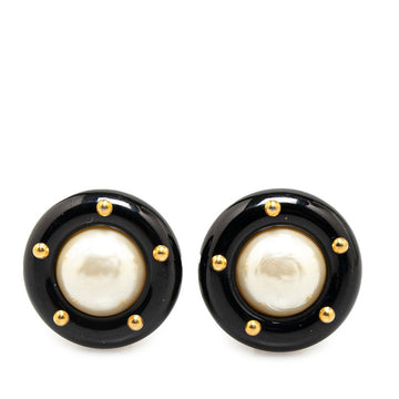 Chanel  Faux Pearl Stud Earrings