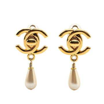 Chanel Coco no mark Turnlock Pearl Earrings