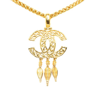 Chanel  Coco Mark Swing Necklace Gold Plated